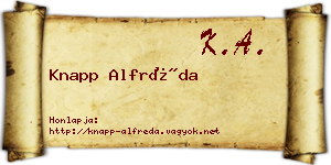 Knapp Alfréda névjegykártya
